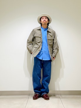 「URBAN RESEARCH DOORS（アーバンリサーチドアーズ）のSnow Peak Apparel　NYLON WASHER JACKET（テーラードジャケット、ベージュ系）」を使った、DAIKI TAKEYAさん（メンズ・165cm）の春コーディネート