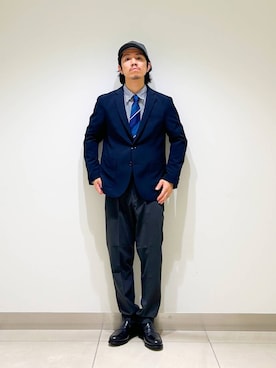 「スーツ」｜DAIKI TAKEYAさん（メンズ・165cm）の夏コーディネート