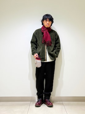 「アイテム（マフラー）」を使った、DAIKI TAKEYAさん（メンズ・165cm）の冬コーディネート