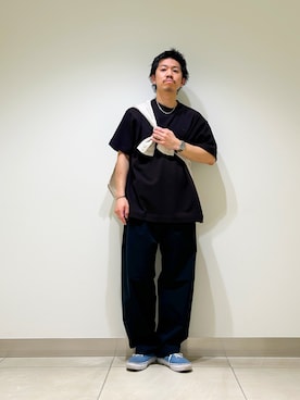 「MARMOT（マーモット）の『別注』Marmot×DOORS　DOT AIR PANTS（その他パンツ、ブラック系）」を使った、DAIKI TAKEYAさん（メンズ・165cm）の春コーディネート