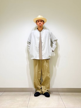 「URBAN RESEARCH DOORS（アーバンリサーチドアーズ）の『UR TECH DRYLUXE』『イージーケア/速乾/UVカット』ノーカラーブルゾン（ブルゾン）」を使った、DAIKI TAKEYAさん（メンズ・165cm）の夏コーディネート