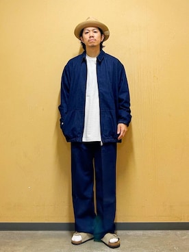 「アイテム（デニムジャケット）」を使った、DAIKI TAKEYAさん（メンズ・165cm）の夏コーディネート