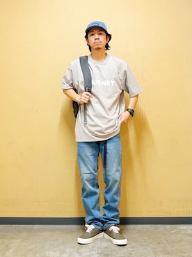 「アイテム（バックパック/リュック）」を使った、DAIKI TAKEYAさん（メンズ・165cm）の夏コーディネート