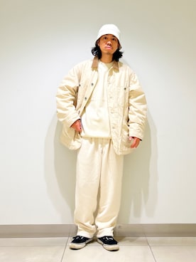 「アイテム（カバーオール）」を使った、DAIKI TAKEYAさん（メンズ・165cm・30代）の秋コーディネート