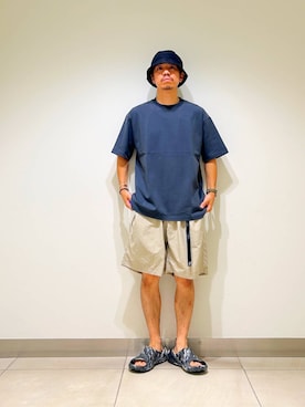 「MERRELL（メレル）のアイテム（サンダル）」を使った、DAIKI TAKEYAさん（メンズ・165cm）の夏コーディネート