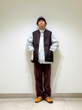 「アイテム（ベスト）」を使った、DAIKI TAKEYAさん（メンズ・165cm）の秋コーディネート