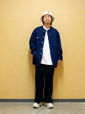 「アイテム（デニムジャケット）」を使った、DAIKI TAKEYAさん（メンズ・165cm）の夏コーディネート