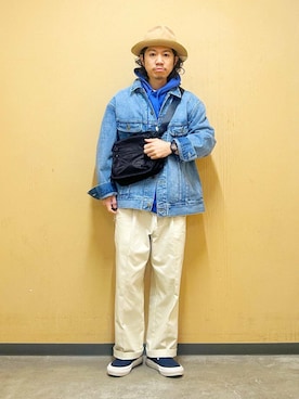 「Lee（リー）のアイテム（ジャケット/アウター）」を使った、DAIKI TAKEYAさん（メンズ・165cm）の冬コーディネート