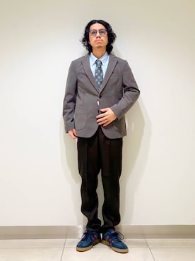 「アイテム（スーツジャケット）」を使った、DAIKI TAKEYAさん（メンズ・165cm）の冬コーディネート