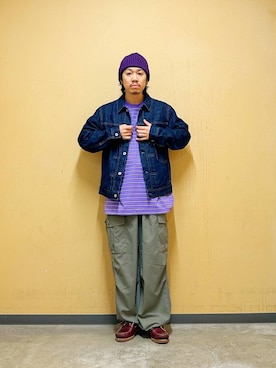 「アイテム（デニムジャケット）」を使った、DAIKI TAKEYAさん（メンズ・165cm）の夏コーディネート