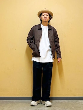 「アイテム（その他アウター、ブラウン系）」を使った、DAIKI TAKEYAさん（メンズ・165cm）の秋コーディネート