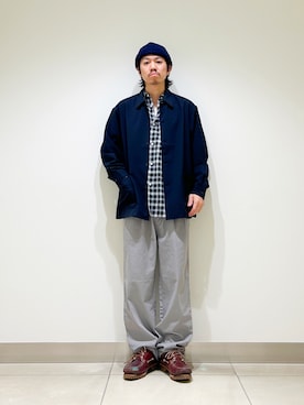 「アイテム（カバーオール）」を使った、DAIKI TAKEYAさん（メンズ・165cm）の春コーディネート