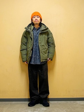 「URBAN RESEARCH DOORS（アーバンリサーチドアーズ）のウールブレンドネップワンタックパンツ（その他パンツ）」を使った、DAIKI TAKEYAさん（メンズ・165cm）の秋コーディネート