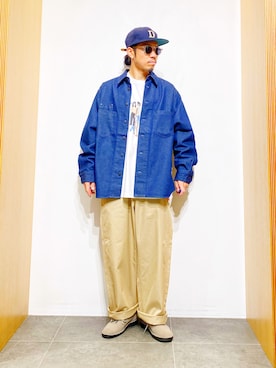 「Wrangler（ラングラー）のアイテム（ジャケット/アウター）」を使った、DAIKI TAKEYAさん（メンズ・165cm）の秋コーディネート