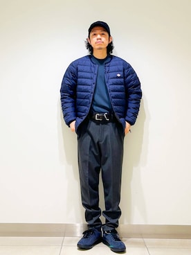 「アイテム（スーツパンツ）」を使った、DAIKI TAKEYAさん（メンズ・165cm）の冬コーディネート