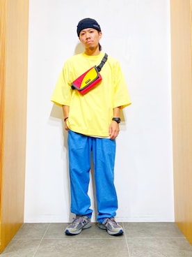 「KIJIMA TAKAYUKI」｜「アイテム（ニットキャップ/ビーニー）」を使った、DAIKI TAKEYAさん（メンズ・165cm）の夏コーディネート