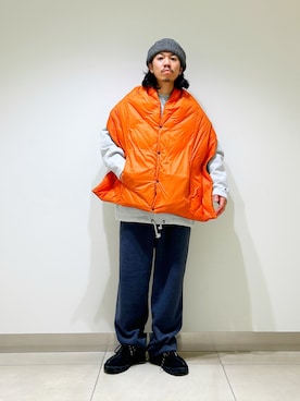 「アイテム（ニットキャップ/ビーニー）」を使った、DAIKI TAKEYAさん（メンズ・165cm）の秋コーディネート
