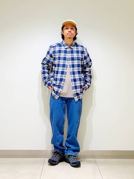 「PENNEYS（ぺニーズ）の『別注』PENNEYS×DOORS　THE FOX 天竺 Long-Sleeve T-Shirts（Tシャツ/カットソー）」を使った、DAIKI TAKEYAさん（メンズ・165cm）の夏コーディネート