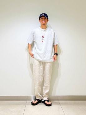 「OOFOS（ウーフォス）のアイテム」を使った、DAIKI TAKEYAさん（メンズ・165cm）の夏コーディネート