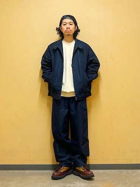 「EKAL（エカル）のアイテム（ジャケット/アウター）」を使った、DAIKI TAKEYAさん（メンズ・165cm）の冬コーディネート