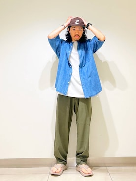 「アイテム（その他パンツ）」を使った、DAIKI TAKEYAさん（メンズ・165cm）の夏コーディネート