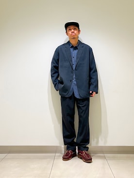 「アイテム（テーラードジャケット）」を使った、DAIKI TAKEYAさん（メンズ・165cm）の秋コーディネート