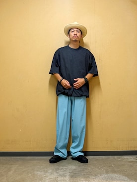 「アイテム（トップス）」を使った、DAIKI TAKEYAさん（メンズ・165cm）の夏コーディネート