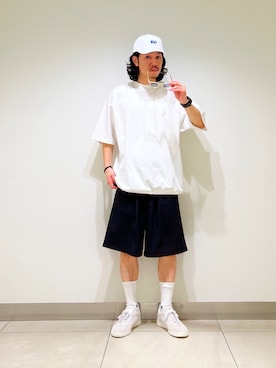 「アイテム（帽子）」を使った、DAIKI TAKEYAさん（メンズ・165cm）の夏コーディネート