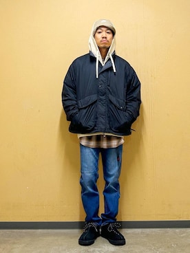 「パーカー」｜「アイテム（その他アウター）」を使った、DAIKI TAKEYAさん（メンズ・165cm）の秋コーディネート