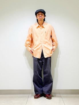 「WORK NOT WORK URBAN RESEARCH（ワークノットワークアーバンリサーチ）のアイテム（シャツ/ブラウス、ピンク系）」を使った、DAIKI TAKEYAさん（メンズ・165cm）の春コーディネート