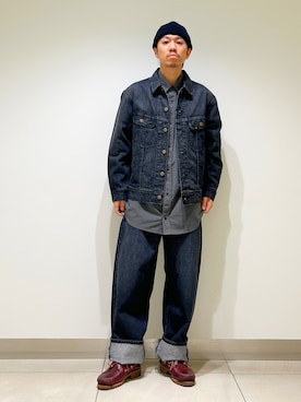 「Lee（リー）のアイテム」を使った、DAIKI TAKEYAさん（メンズ・165cm）の秋コーディネート