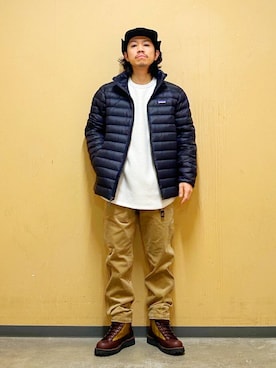 「ワッフル」｜「アイテム（その他アウター）」を使った、DAIKI TAKEYAさん（メンズ・165cm）の秋コーディネート