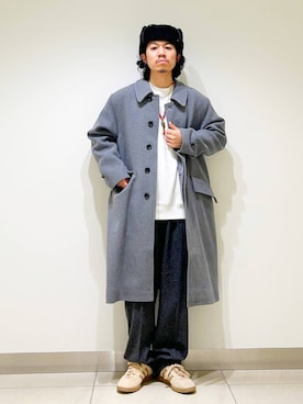 「ワッフル」｜「アイテム（その他アウター）」を使った、DAIKI TAKEYAさん（メンズ・165cm）の冬コーディネート