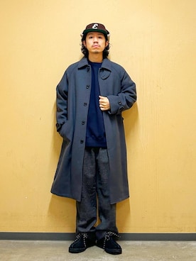 「URBAN RESEARCH DOORS（アーバンリサーチドアーズ）のウールブレンドネップワンタックパンツ（その他パンツ）」を使った、DAIKI TAKEYAさん（メンズ・165cm）の冬コーディネート
