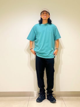 「LACOSTE（ラコステ）のアイテム（Tシャツ/カットソー）」を使った、DAIKI TAKEYAさん（メンズ・165cm）の夏コーディネート