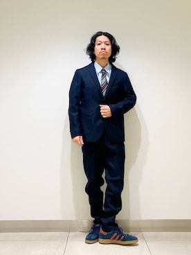 「アイテム（スーツジャケット）」を使った、DAIKI TAKEYAさん（メンズ・165cm）の冬コーディネート