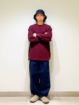 「アイテム（サンダル）」を使った、DAIKI TAKEYAさん（メンズ・165cm）の秋コーディネート