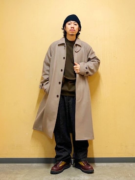 「オーバーコート」｜DAIKI TAKEYAさん（メンズ・165cm）の冬コーディネート
