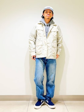「Snow Peak（スノーピーク）のアイテム（ブルゾン）」を使った、DAIKI TAKEYAさん（メンズ・165cm）の冬コーディネート