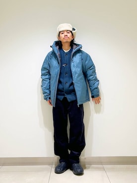 「アイテム（ダウンジャケット/コート）」を使った、DAIKI TAKEYAさん（メンズ・165cm）の秋コーディネート