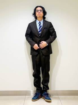 「アイテム（スーツジャケット）」を使った、DAIKI TAKEYAさん（メンズ・165cm）の冬コーディネート