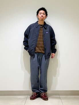 「URBAN RESEARCH DOORS（アーバンリサーチドアーズ）のpatagonia　ISTHMUS UNLINED JACKET（テーラードジャケット、ブラック系）」を使った、DAIKI TAKEYAさん（メンズ・165cm）の春コーディネート