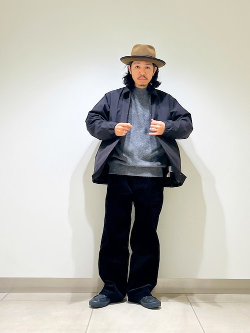 セール】『撥水/防風』ウールブレンドラミネート 中綿ブルゾン