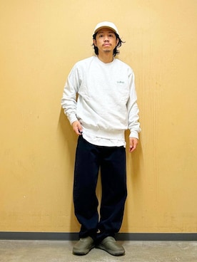 「アイテム（その他シューズ、グリーン系）」を使った、DAIKI TAKEYAさん（メンズ・165cm）の秋コーディネート