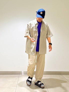 「アイテム（帽子）」を使った、DAIKI TAKEYAさん（メンズ・165cm）の夏コーディネート