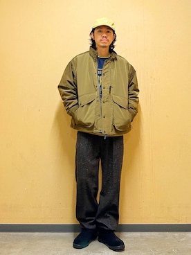「アイテム（その他アウター、ブラウン系）」を使った、DAIKI TAKEYAさん（メンズ・165cm）の秋コーディネート