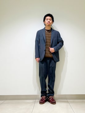 「URBAN RESEARCH DOORS（アーバンリサーチドアーズ）のLIFE STYLE TAILOR　リネンライクコンフォータブルジャケット（その他アウター、グレー系）」を使った、DAIKI TAKEYAさん（メンズ・165cm）の春コーディネート