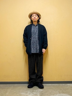 「URBAN RESEARCH DOORS（アーバンリサーチドアーズ）のウールブレンドネップワンタックパンツ（その他パンツ）」を使った、DAIKI TAKEYAさん（メンズ・165cm）の秋コーディネート