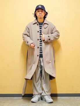 「オーバーコート」｜DAIKI TAKEYAさん（メンズ・165cm）の冬コーディネート