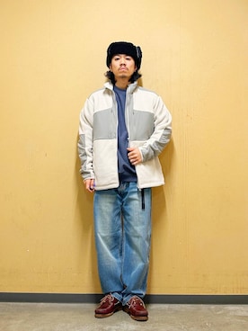 「アイテム（テーラードジャケット、ホワイト系）」を使った、DAIKI TAKEYAさん（メンズ・165cm）の秋コーディネート